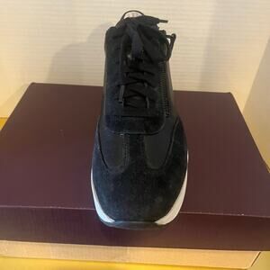 Johnston and Murphy Gracie shoes black calf skin suede white soles. Women’s 8.5